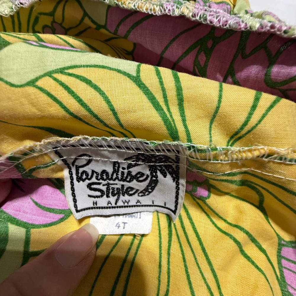 Vintage Paradise Style Hawaii Toddler 4T Floral Hawaiian Shorts Set Top Set - Picture 5 of 7